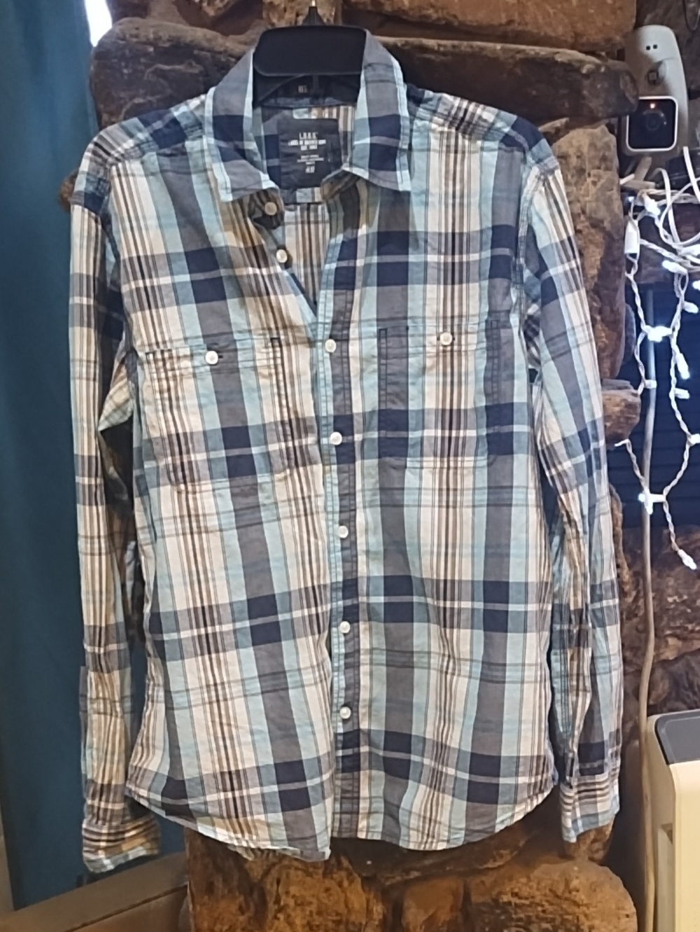 L.O.G.G. Men’s Blue Plaid Button-Up Shirt